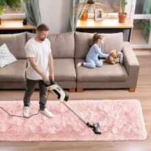 (80 cm x 300 cm (2ft 6" x 10ft)-Large Runner, Pink) Non Slip Shaggy Large Rugs Living Room Bedroom Carpets Area Rug