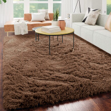 (120 cm x 170 cm (4ft x 5ft 8")-Living Room Rugs, Brown) Non Slip Shaggy Large Rugs Living Room Bedroom Carpets Area Rug