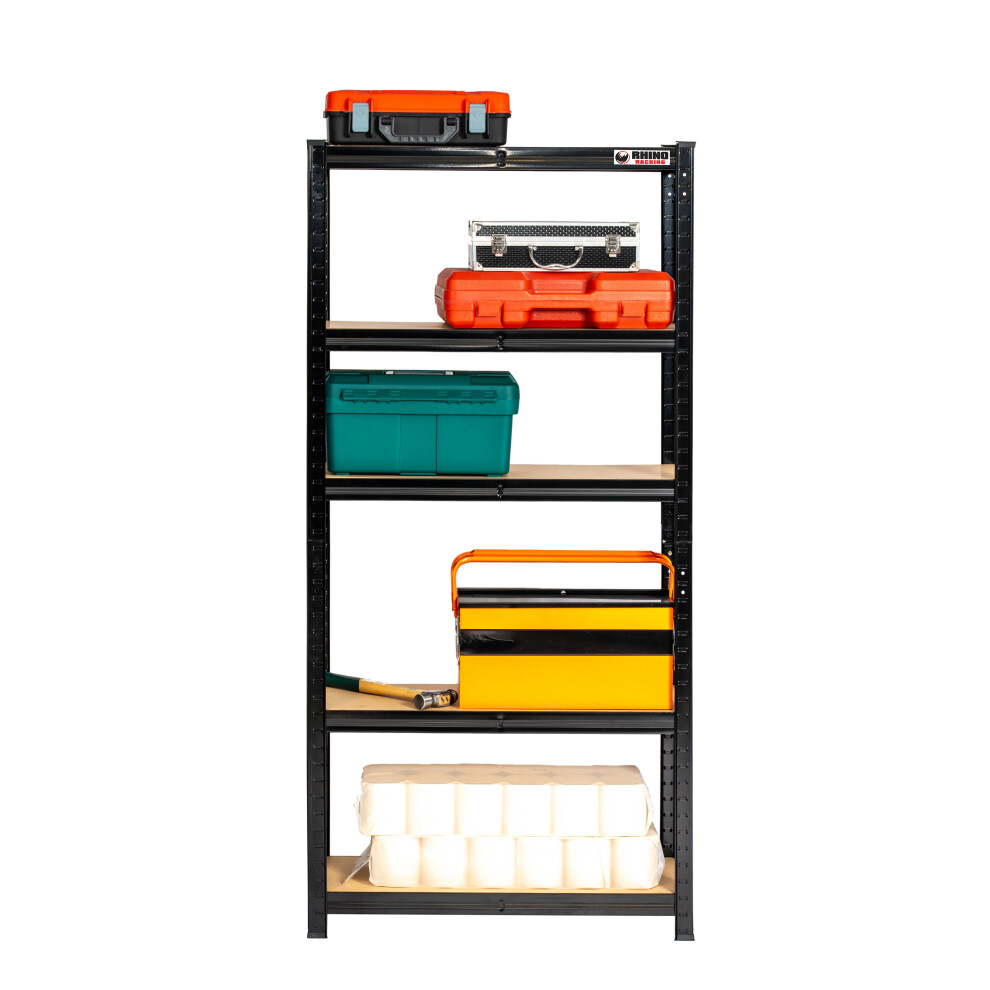 3 Bays| 150x75x30cm | Black | Boltless Garage Shelving Unit | 1000kg