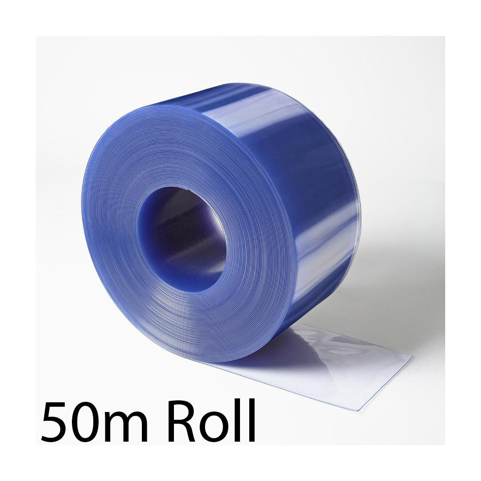 PVC Door Strip/Strip Curtain - 200mm x 2mm x 50m Bulk Roll Clear