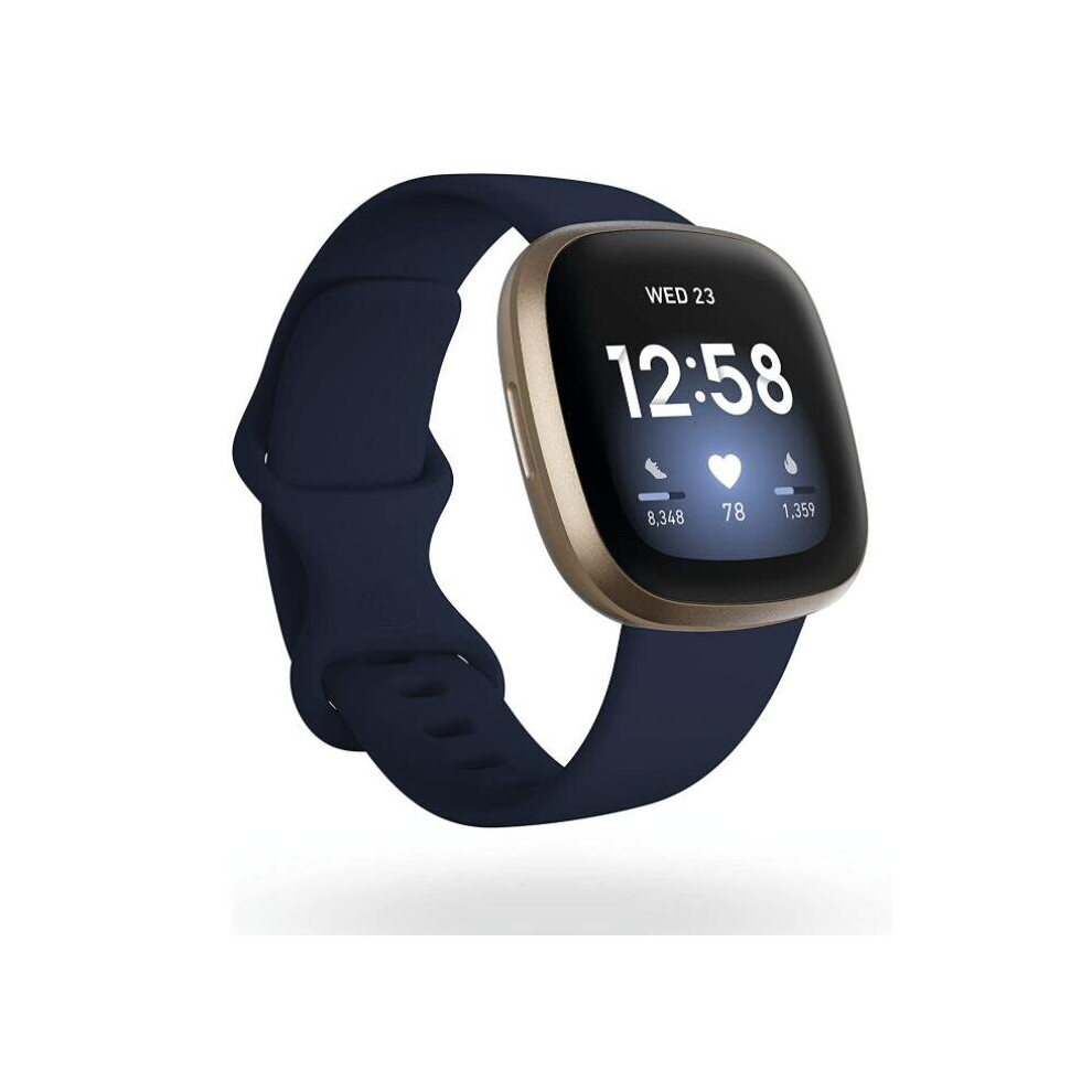 Smartwatch Fitbit Versa 3 dial gold 40mm strap silicone sports GPS watch