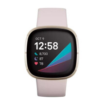 Smartwatch Fitbit sense dial gold 40mm strap silicone sports GPS watch