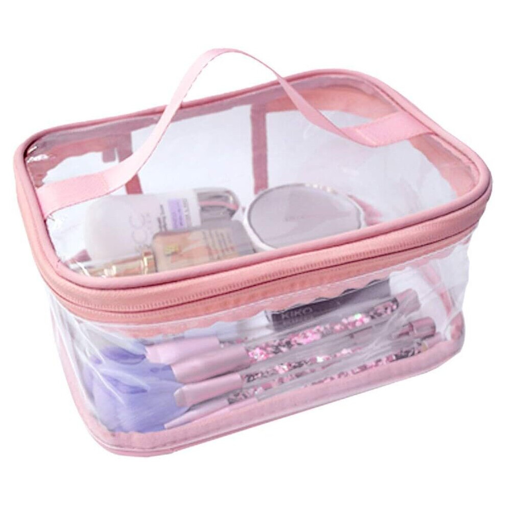 Transparent bag waterproof transparent cosmetic bag - Pink