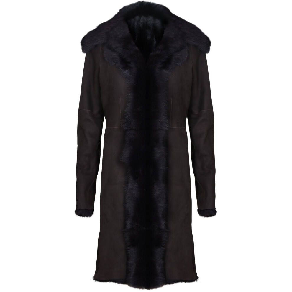 Infinity Leather Women's Brown (Xs) Real Toscana Sheepskin Trench Coat