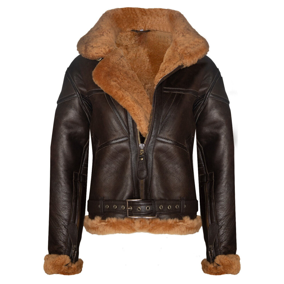 Infinity Leather Women's Brown Raf Sheepskin Flying Jacket-Albany In | : Size 12 - Image 4