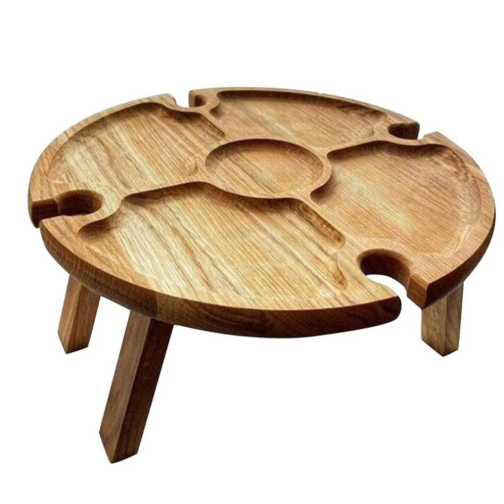 Folding Portable Picnic Table, Outdoor Wood Wine Picnic Table,Small