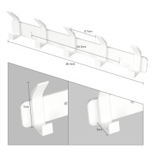 Wall Mounted Coat Rack, Bathroom Hook with 5 Hooks for Hanging Backpack, Jacket, Hat, Over the Door Coat Rack - White