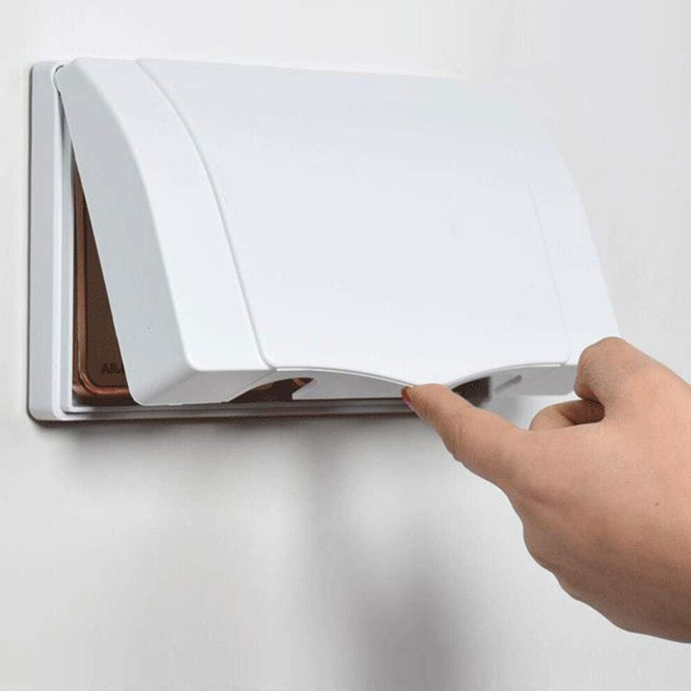Waterproof Double Socket Cover, 86 Type Switch Bathroom Water Resistant Protective Box Wall Mount Plug Cover