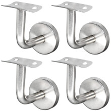304 Stainless Steel Handrail Bracket for Stair Railing Wall Bracket Wood Railing Silver (4 Pieces)