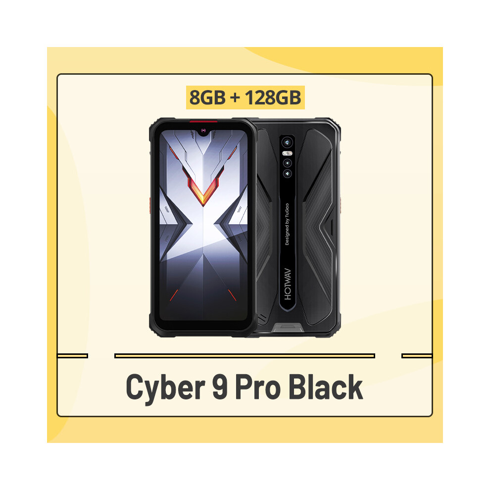 (Black) HOTWAV Cyber 9 Pro 4G Rugged Smartphone Helio P60