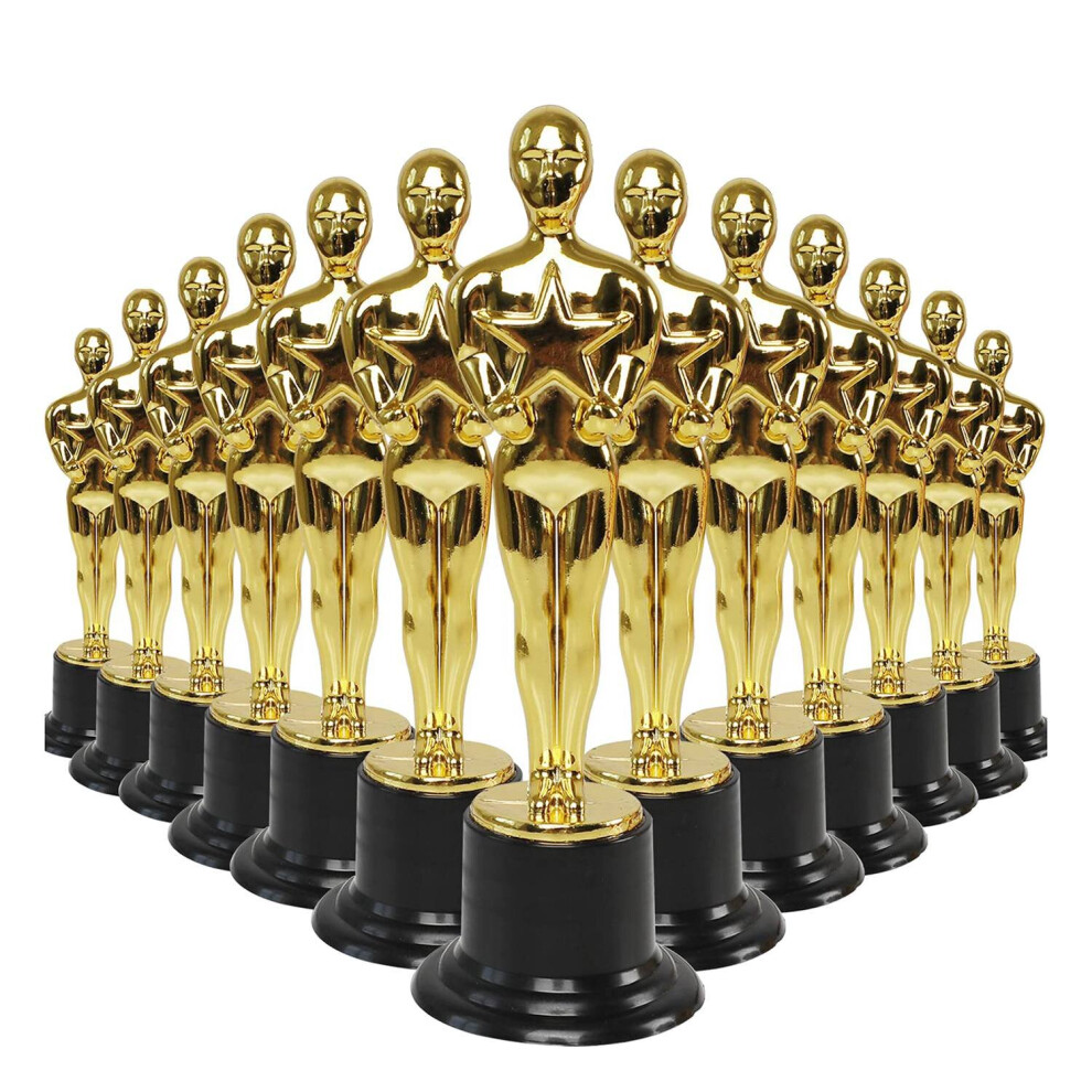 24 Pack Plastic Award Trophies Statuette for Party Favors,School Award,Game Prize,Party Prize