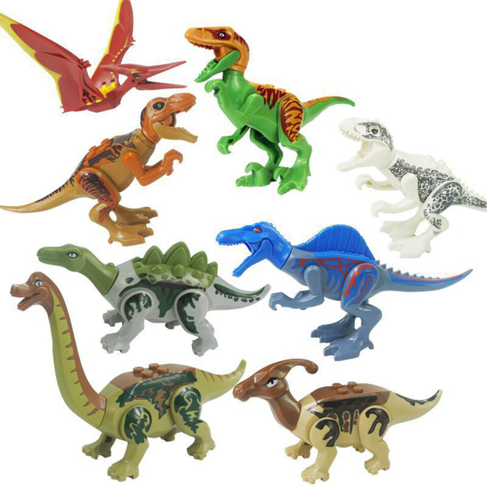 (G-8PCS) 12Pcs Jurassic World Park Dinosaur Building Blocks Figure Kid Toys Gift Set