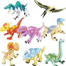 (J-8PCS) 12Pcs Jurassic World Park Dinosaur Building Blocks Figure Kid Toys Gift Set