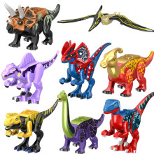 (K-8PCS) 12Pcs Jurassic World Park Dinosaur Building Blocks Figure Kid Toys Gift Set