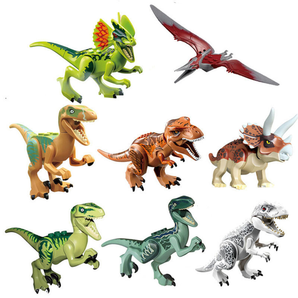 (D-8PCS) 12Pcs Jurassic World Park Dinosaur Building Blocks Figure Kid Toys Gift Set