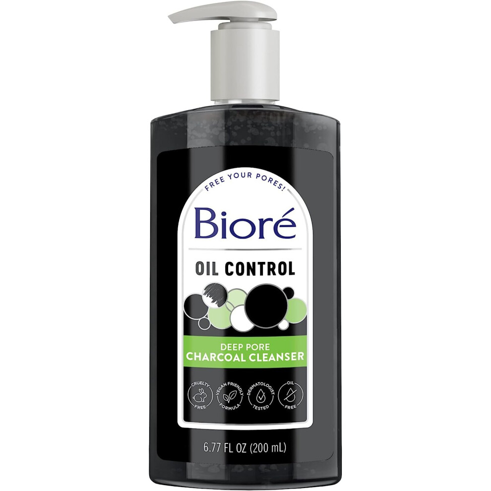 Biore Deep Pore Charcoal Cleanser, 200 ml