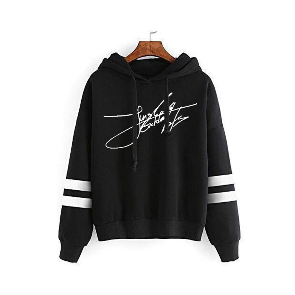 (Black-JUNGKOOK, Tag M=US XS) Bts Bangtan Boys Sweatshirt Signature Printed Hoodie Sweater Unisex