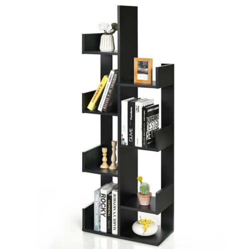 Costway 8 Tier Bookshelf Standing Storage Display Bookcase Shelving Organizer
