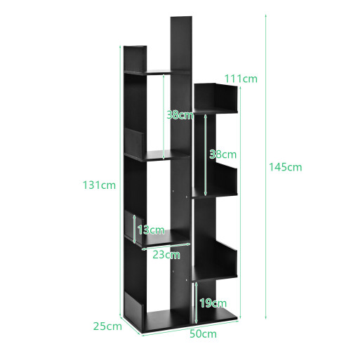 Costway 8 Tier Bookshelf Standing Storage Display Bookcase Shelving Organizer 1