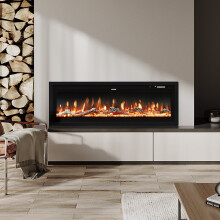 40 Inch Electric Fireplace with Remote 12 Flame Colors 1500W