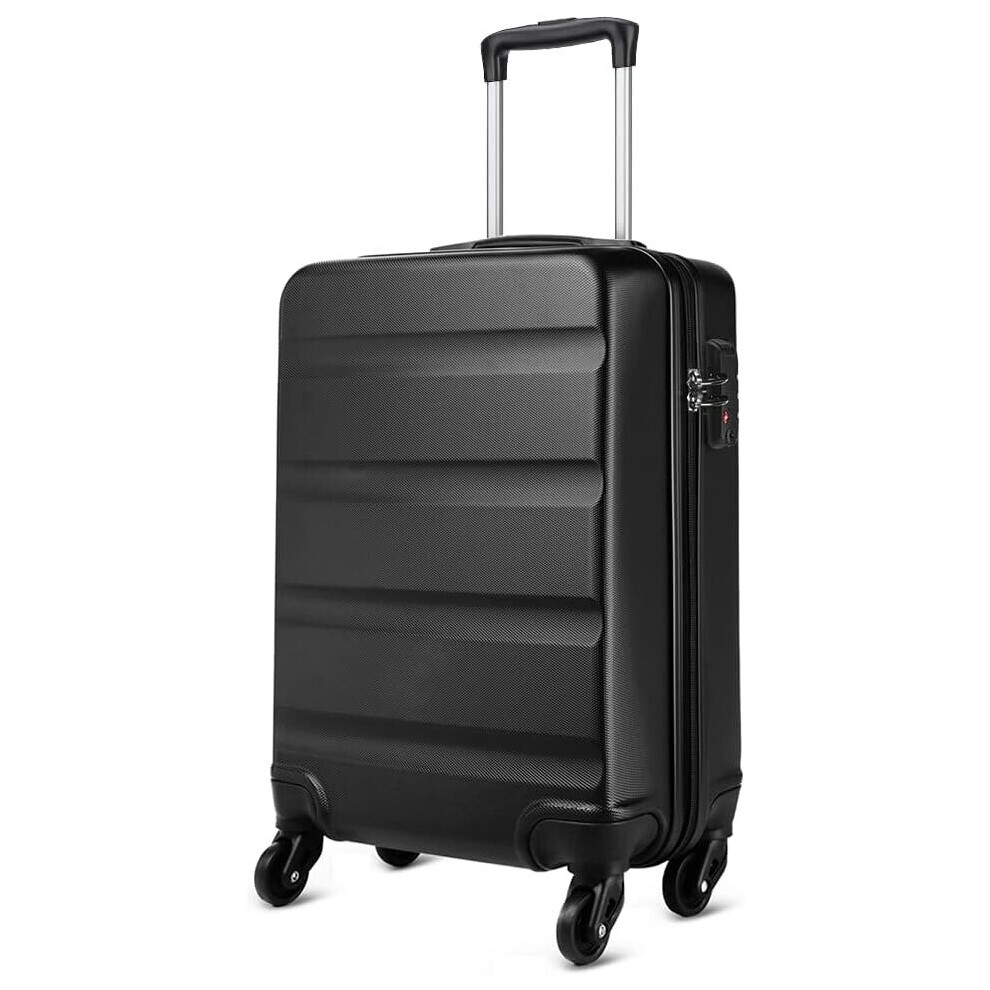 (28 inch) Kono 19/24/28 Inch Hard Shell Suitcase Lightweight Hand Luggage Travel Trolley Suitcase with 4 Wheels and Dial Combination Lock(Black)