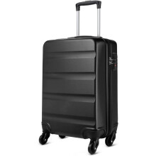 (24 inch ) Black Expandable ABS Hard Shell Suitcase TSA Lock Double Wheels