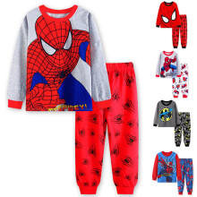 (D, 3-4Years) Spider-Man Kids Casual Pyjamas Outfits Nightwear Long Sleeve T-Shirt Tops Pants Trousers Set Sleepwear