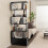 Costway S-Shaped 5-tier Bookcase with Double Doors Cabinet & Open Display Rack 8