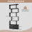 Costway S-Shaped 5-tier Bookcase with Double Doors Cabinet & Open Display Rack 2