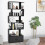 Costway S-Shaped 5-tier Bookcase with Double Doors Cabinet & Open Display Rack 10