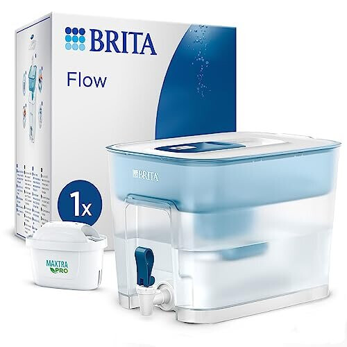 BRITA Flow XXL Water Filter Tank (8.2L) incl. 1x MAXTRA PRO All-in-1 cartridge - fridge-fitting dispenser for families and offices