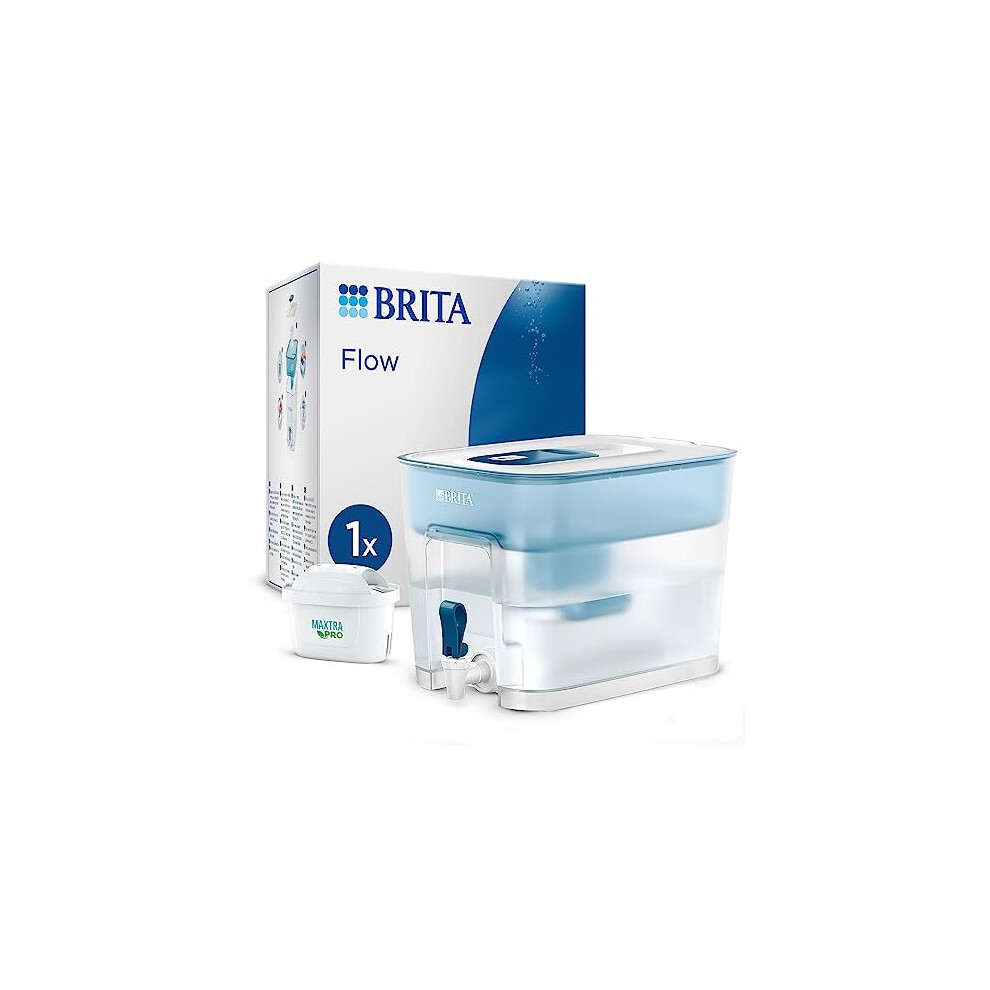 BRITA Flow XXL Water Filter Tank (8.2L) incl. 1x MAXTRA PRO All-in-1 cartridge - fridge-fitting dispenser for families and offices