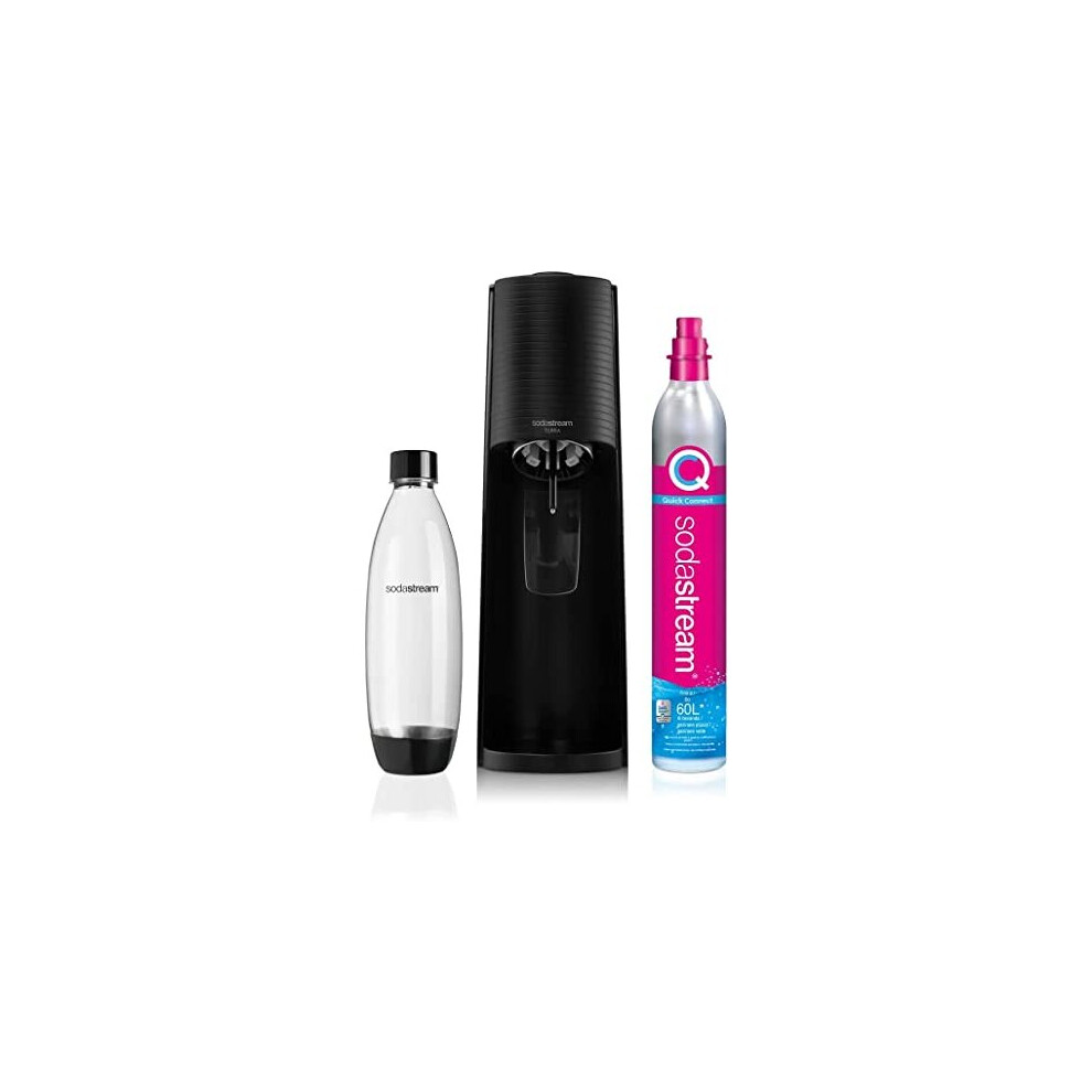SodaStream Terra Sparkling Water Maker Machine, with 1 Litre Reusable BPA-Free Water Bottle for Carbonating & 60 Litre Quick Connect