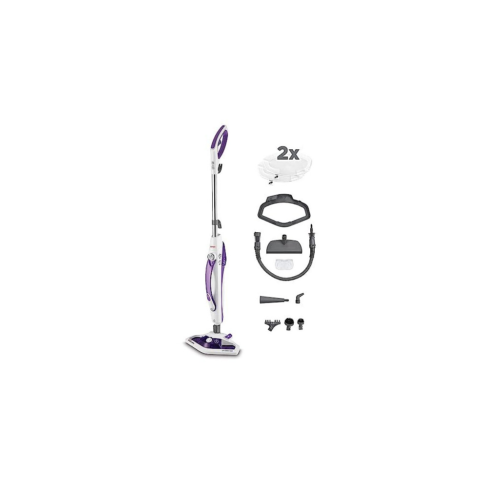 Polti Vaporetto SV440_DOUBLE Steam Mop with Hand Cleaner (UK Version), Vaporforce Brush, Kills and Removes Viruses