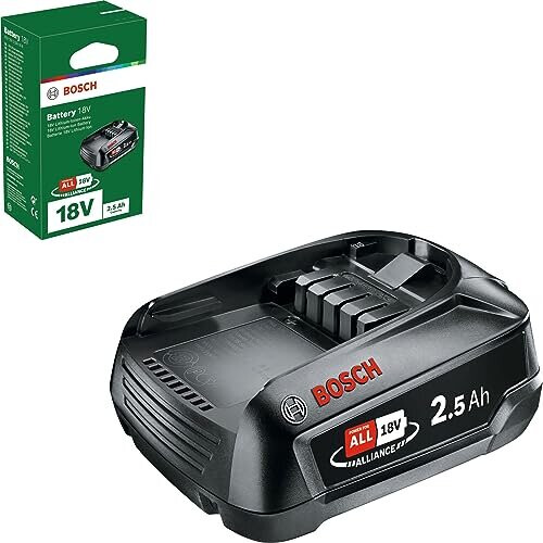 Bosch Home and Garden Battery Pack PBA 18V (battery 2.5 Ah W-B, 18 Volt System, in carton packaging) Black