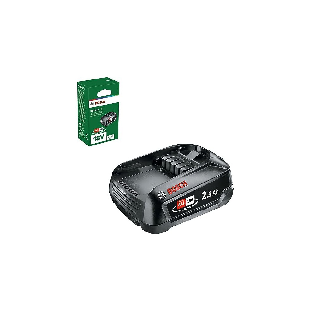 Bosch Home and Garden Battery Pack PBA 18V (battery 2.5 Ah W-B, 18 Volt System, in carton packaging) Black