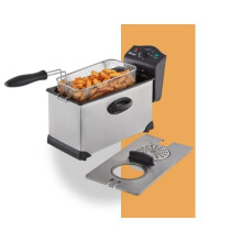 Swan SD6040N 3 Litre Stainless Steel Deep Fat Fryer with Viewing Window and Safety Cut Out, Non-Slip