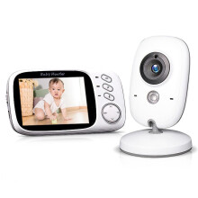 Baby Monitor With Camera And Night Vision, Baby Monitor Video Wireless 3.2'' Lcd Screen With Vox Mode, Two-way Talk