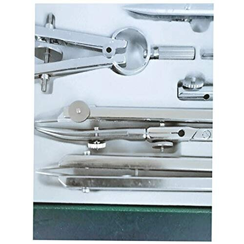 9-Piece Professional Drafting Compass Set Metal Drawing Compass Tool Kit with Storage Box for Drafting, Engineering, Woodworking & Math 2