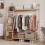 Living And Home Bamboo Bedroom Garment Clothes Rack Coat Hanger 2