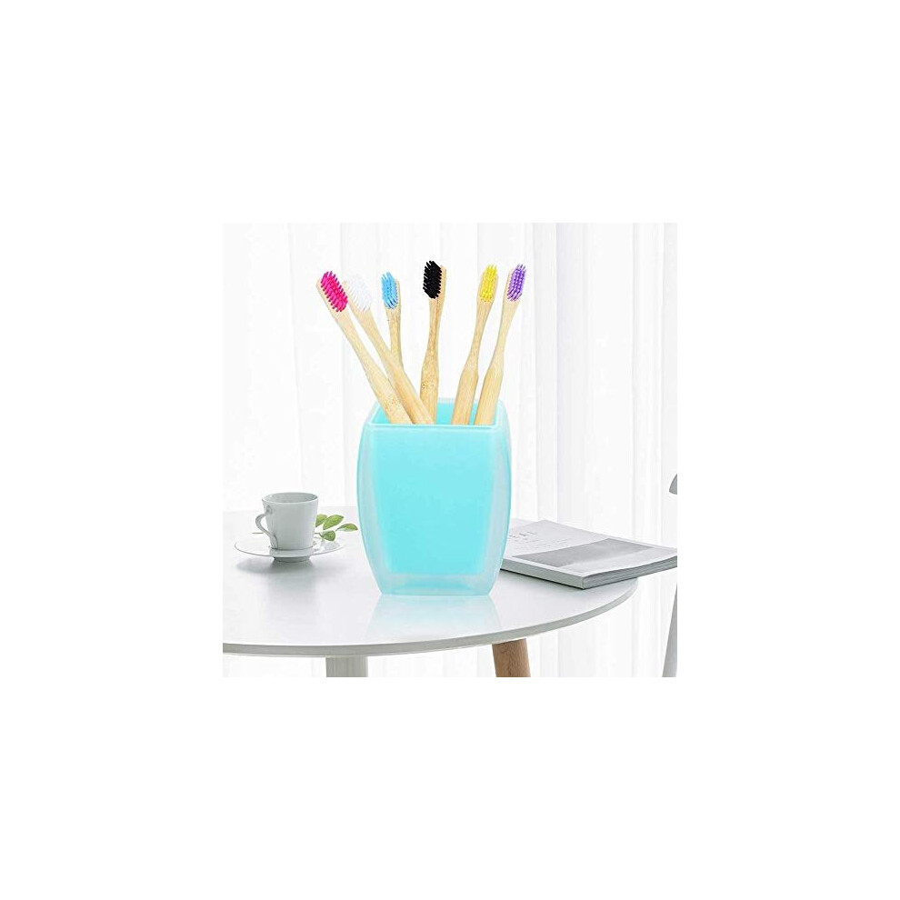 Ifsecond Bamboo Toothbrush 6 Pcs Biodegradable Charcoal Manual Toothbrushes With Floss Sticks Soft Bristles & Eco Friendly Box For Oral Care Family Travel