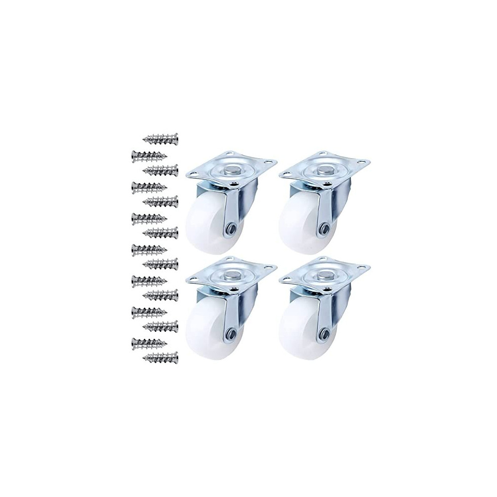 4Pcs Caster Wheels, 1.5 Inch Single Wheel Casters With 16 Screws For Furniture Pallet Bench Tool Trolley 7658645852091