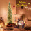 Costway 7FT Half Christmas Tree w/403 Branch Pine Needles & 150 Lights Home 8