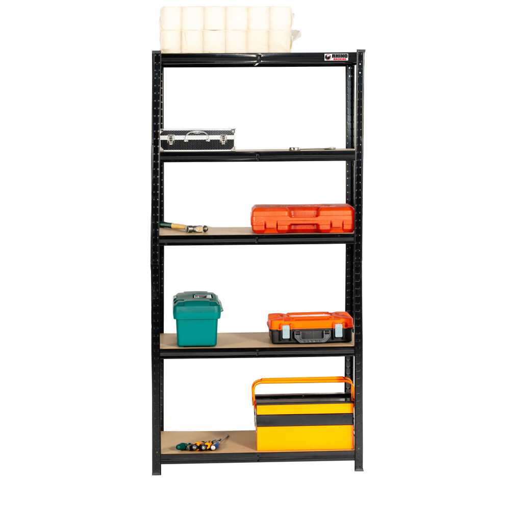 180x90x45cm | Black | Boltless Garage Shelving Unit | 1000kg