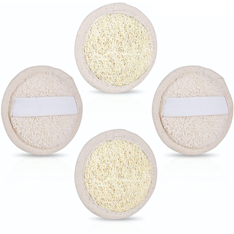 4 PCS Facial Loofah Pads, Natural Face Exfoliator Pad Cleanser Sponges (4 Pack)