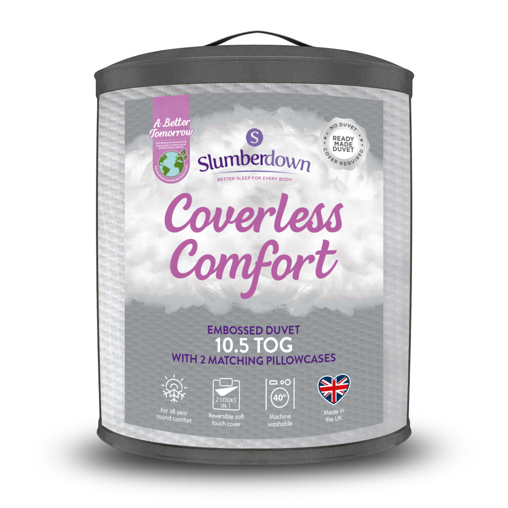 Coverless Duvet with Embossed Waffle Grey Design 9.0 Tog & Pillowcase - Single - Image 6