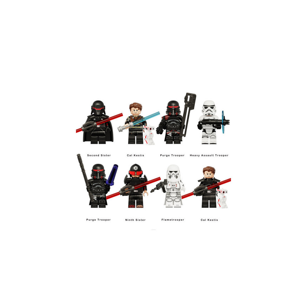 8PCS Star Wars Toys Flametrooer Heavy Assault Trooper Action Mini Figures Fit Lego children Toy