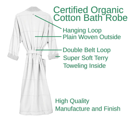 The Organic Company Calm Bathrobe Medium/Large Natural White