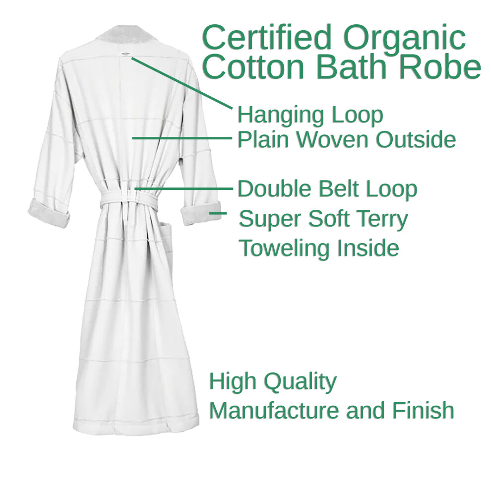 The Organic Company Calm Bathrobe Medium/Large Natural White