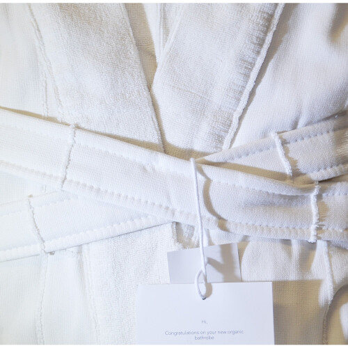 The Organic Company Calm Bathrobe Medium/Large Natural White 2